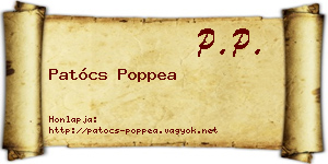 Patócs Poppea névjegykártya